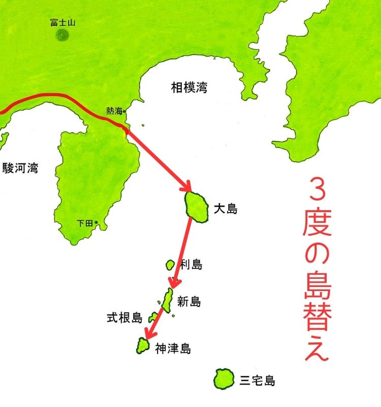 大島、新島、神津島の3箇所に島流しにされたおたあ・ジュリア