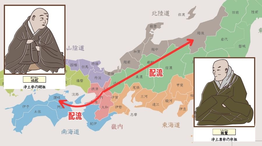 鎌倉時代の宗教者の流罪先