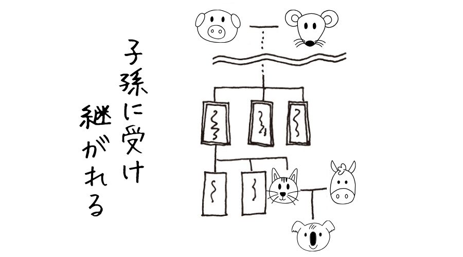 代々受け継がれる子孫が書いてある家系図